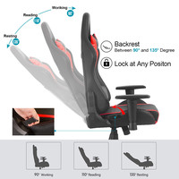 Vente en gros d'usine de chaise de joueur inclinable en cuir barre lumineuse à LED fauteuil de jeu Racer RGB