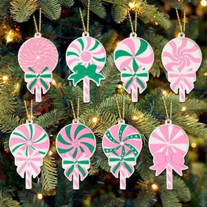 Nuevos Adornos para Árbol de Navidad: Colgante Profundo de Casa de Galleta de Jengibre, Simulación de Piruleta Rosa, Decoración de Escena de Año Nuevo - Product Image 4