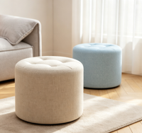 Tabouret bas moderne et compact, banc de style pierre, robuste, durable, en tissu imperméable et écologique, rouge, pour appartement, chambre, salle à manger, usage extérieur