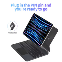 Funda con Teclado Táctil Retroiluminado Flotante de Cuero Inteligente Inalámbrico Certificado para iPad Pro 11 con Levitación Magnética