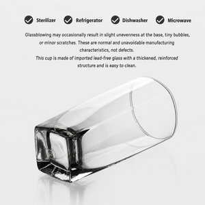 Vaso Cuadrado Transparente Moderno de Vidrio Reforzado para Bebidas, Jugo, Café, Whisky, Agua con Gas, Venta al por Mayor para Bares - Product Image 4