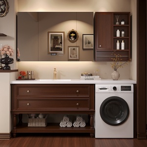 <span class=keywords><strong>Mueble</strong></span> de Baño Integrado con <span class=keywords><strong>Lavadora</strong></span> Estilo Americano <span class=keywords><strong>para</strong></span> Balcón, Combinación de <span class=keywords><strong>Mueble</strong></span> de Maquillaje <span class=keywords><strong>y</strong></span> <span class=keywords><strong>Lavabo</strong></span> de Pie - Product Image 1