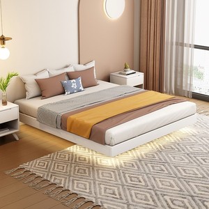 Tatami Floating Bed Rubberwood Platform Bed Space Saving Bedroom Furniture - Product Image 2