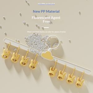 <span class=keywords><strong>Cintre</strong></span> à vêtements pour enfants motif dessin animé, rotatif, multi-clip, antidérapant, en forme de <span class=keywords><strong>nuage</strong></span>, pour le séchage des chaussettes et des vêtements de bébé, en PP, pour usage domestique - Product Image 3