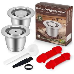 Kit de Capsules <span class=keywords><strong>à</strong></span> <span class=keywords><strong>Café</strong></span> Réutilisables en Acier Inoxydable, Rechargeables avec Couvercle Réutilisable, Compatible avec les Machines <span class=keywords><strong>à</strong></span> <span class=keywords><strong>Café</strong></span> - Product Image 6