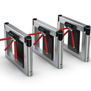 Prezzo di fabbrica Dual Core verticale treppiede tornello cancello con barriera a lembo per il controllo di accesso sicuro in spazi pubblici - Product Image 2