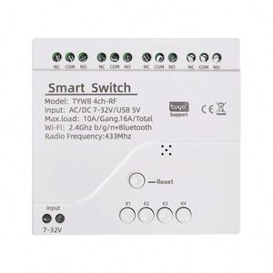 Tuya Wifi động cơ thông minh mô-đun chuyển đổi ánh sáng 5V <span class=keywords><strong>12V</strong></span> 24V 220V 433 Smartlife app điều khiển từ xa 4CH tiếp sức nhà hệ thống nhà thông minh - Product Image 1