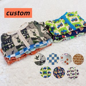 Hanzi Toptan Özel Baskılı Bambu Bebek Çocuk Pijamaları Bebek Bambu Kıyafetleri Yürümeye Başlayan Çocuk Pijamaları Gizem Kutusu Sevgililer Günü - Product Image 6