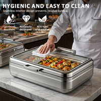 Réchauds de buffet en acier inoxydable 304, capacité 9L, avec support inférieur en acier inoxydable en option pour utilisation en buffet