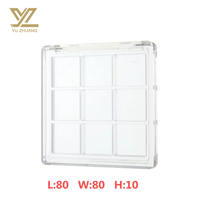 YUZHUANG Transparent 9 Couleurs Carré Marque Privée Pigmenté Fard À Paupières Palettes Ombre À Paupières étui Conteneur