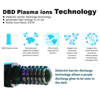 Purificateur d'air écologique commercial avec générateur d'ions plasma DBD, technologie d'ionisation bipolaire, 12VDC, couverture de 20m3