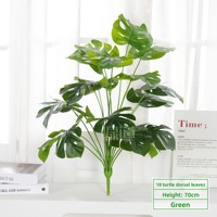 Plante artificielle en pot avec feuilles de simulation, herbe en plastique et feuilles de bananier du voyageur pour décoration intérieure