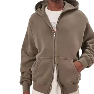 High Quality Zipper Men's hoodie Cotton Fleece Double Way Pull Zipper Jacket