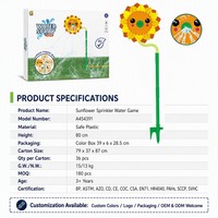 Bonito Aspersor de Agua con Forma de Girasol para Niños, Juego de Rociar Agua para Jardín y Patio al Aire Libre en Verano, Juguete Giratorio de Rociado de Agua, Venta al por Mayor, Stock a Granel