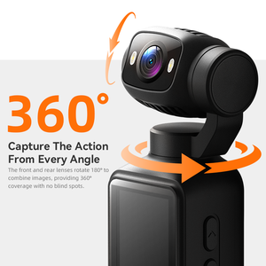 กล้องแอคชั่น 360 องศา เลนส์คู่ กล้องกีฬา บันทึกวิดีโอแบบหมุนได้ สำหรับการปั่นจักรยานและการเดินทาง - Product Image 1