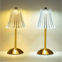 Lampe de table LED en forme de fleur 2600mAh, lumière de nuit à variation d'intensité tactile USB, lumière d'ambiance pour café/bar, lumière de lecture protectrice pour les yeux