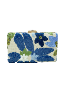 Handmade Embroidered Fashion Clutch <b>Bag</b> Women Classic Casual Floral Stylish Sparkling Evening Chain Strap up to 1L Capacity - Product Image 1