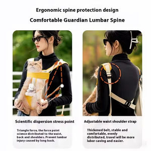 Mochila Porta Mascotas de Nailon para Perros y Gatos, Moderna, Portátil, para Exteriores, con Cierre de Botón y Diseño Sólido, Venta al Por Mayor - Product Image 3