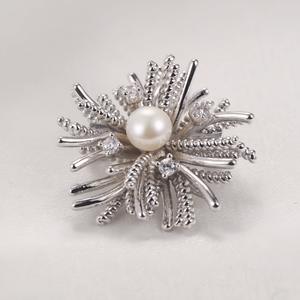 Broche de Lujo de Alta Gama para Mujer, Nuevo Diseño de Flor de Fuegos Artificiales Dorados, Broche de Moda de Agua Dulce de Zhuji - Product Image 1