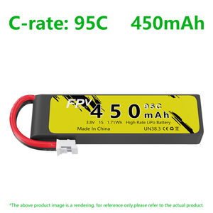 Batería LiPo de Alta Velocidad HV 3.8V 450mAh 95C con Conector PH2.0 para Barco <span class=keywords><strong>RC</strong></span> PFV de 1.6 Pulgadas, Coche <span class=keywords><strong>RC</strong></span>, Helicóptero <span class=keywords><strong>RC</strong></span> Tipo/CE UN38.3 ROHS - Product Image 2