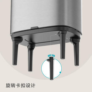 Poubelle intelligente Huajiang, ronde, à capteur automatique, en acier inoxydable, pour cuisine et salon, haut de gamme, sur pieds hauts, 5,7 kg - Product Image 2