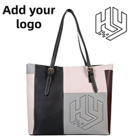 Personnalisation des ventes directes d'usine sac fourre-tout de grande capacité bloc de couleurs sac à main de sortie à la mode sac à bandoulière élégant à fermeture éclair