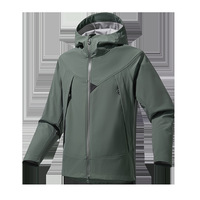 Veste à capuche softshell personnalisée avec logo frontal, coupe ajustée, doublure en maille respirante, résistante au vent, pour le trekking et le cyclisme