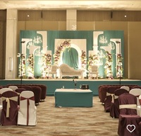 Toile de fond suspendue personnalisée en PVC, disponible sur 2 côtés, pour mariage, toile de fond en forme d'arche ondulée