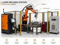Station de soudage au laser à fibres automatique, machine de soudage au laser industrielle pour la fabrication des métaux