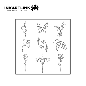 INKARTLINK Autocollant de <span class=keywords><strong>tatouage</strong></span> semi-permanent personnalisé à une ligne, motif Dragon, Serpent, Rose, pour le corps, imperméable, longue durée (2 semaines), encre Jagua - Product Image 5