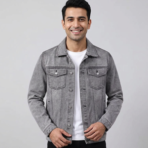 Denim <b>Jacket</b> <b>for</b> <b>Men</b> Custom Logo Design Premium Quality Comfortable <b>Long</b> Sleeve Jeans Outerwear Factory Direct Sale - Product Image 1