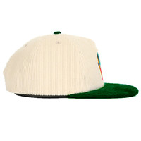 5 panneaux broderie couronne basse facture plate personnalisée en gros deux tons velours côtelé snapback chapeau