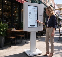 Kiosque en libre-service à écran tactile capacitif/infrarouge haute luminosité 3000 nits de 32 pouces pour l'extérieur, avec processeur Intel Core pour restaurant