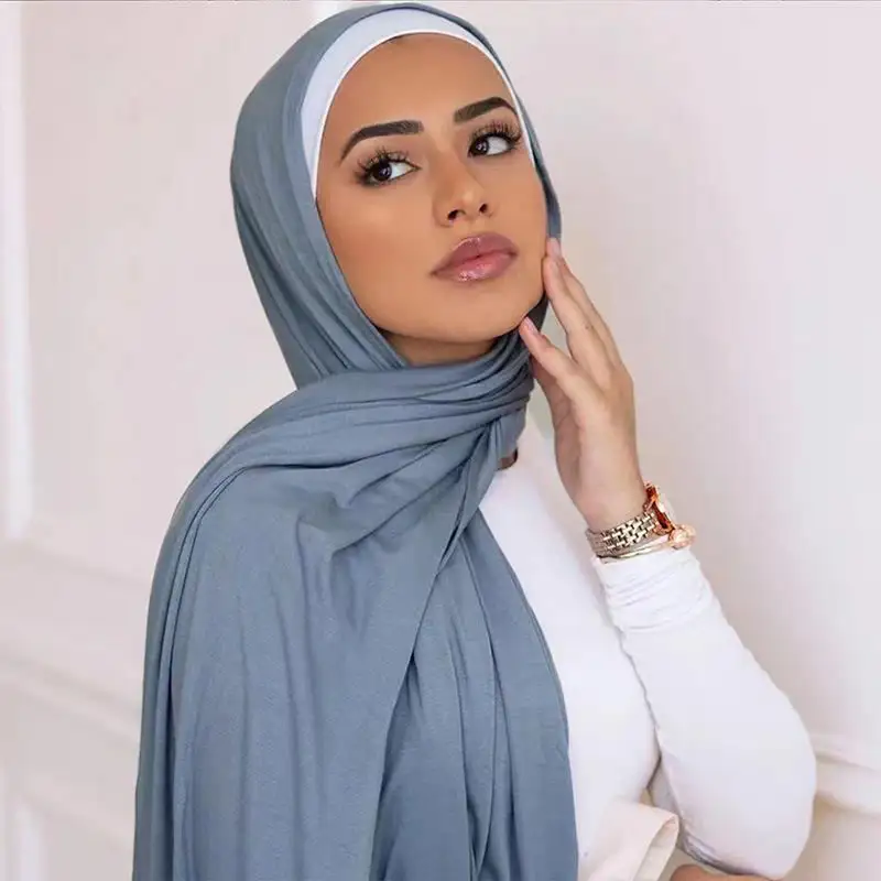 YOMO Hot Selling 2024 Scarf Extra Large Woman Hijab Fashion Ripped Black Jersey Coton Premium Shawl Muslim Hijab Scarf