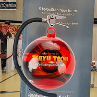 Boule extinctrice d'incendie roulette auto-activante de classe B rouge |   Portée de 3,0 m |   Détection automatique |   Montage mural/sur surface |   Entrepôt