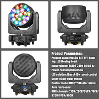 Lampe de lavage LED à tête mobile 19x40W RGBW Bee Eye avec contrôle DMX512 pour les soirées DJ Disco