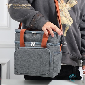 Insulated Cooler Bag 15L Oxford Cloth Rectangle Multifunction Picnic <b>Lunch</b> Box with Reusable Ice Packs and Crossbody Strap - Product Image 5