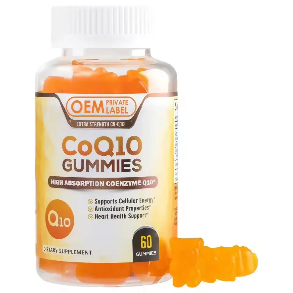 Vegan COQ10 Gummibärchen hochaufnehmendes Coenzym Q10 200 mg antioxidatives Nahrungsergänzungsmittel für Herzgesundheit Unterstützer Gummibärchen