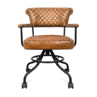Chaise de bureau moderne en cuir avec fonctions pivotantes et hauteur réglable pour bureau à domicile et configuration de poste de travail