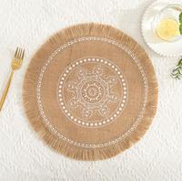 Napperons de table tissés en jute rond élégant nordique napperons en macramé faits à la main avec glands