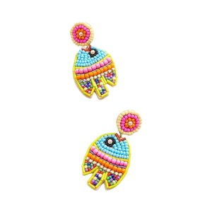 Pendientes de animales bordados étnicos con cuentas de semillas hechas a mano de libélula Vintage para mujer, fiesta, Día de San Valentín, Navidad - Product Image 1