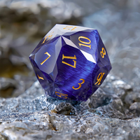 1PCS Purple Diamond Facet Multi-Facted Cat Eyes Polyhedral Handmade Dice Set D6 D20 pour jeux de table Dungeons & Dragons