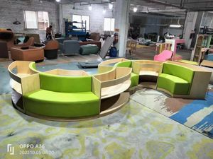 チキトス最も人気のある大型デザイン家具が環境を作り出すモジュラーレザーソファセットS字型断面ソファ幼稚園ソファ - Product Image 5