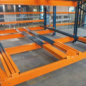 Push Back Pallet Racking First in Last out System Heavy Duty Warehouse Storage Factory