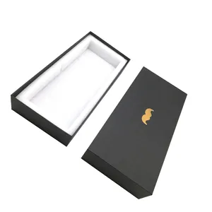 Customized luxury mechanical keyboard gift packaging box black printing gold embossed for electronic product packaging