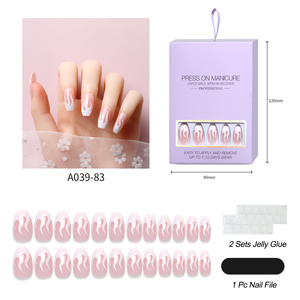 Presse acrylique sur <span class=keywords><strong>ongles</strong></span> Fournitures en vrac françaises Boîte d'emballage personnalisée 24 pcs Presse sur <span class=keywords><strong>ongles</strong></span> de haute qualité - Product Image 4