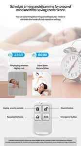 Sistema de Alarma Portátil con Sensor de Movimiento PIR Inalámbrico de Plástico para Seguridad del Hogar con Detección de Puerta/Humo - Product Image 6