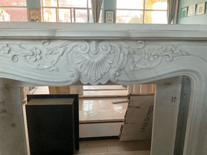 Cheminée en marbre personnalisée, moderne, sculptée à la main, luxueuse, en marbre blanc, avec manteau de cheminée en marbre - Product Image 5