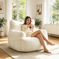 Fauteuil pouf moderne en velours pliable en forme de L avec housse amovible, assise confortable et douce pour la lecture et la détente