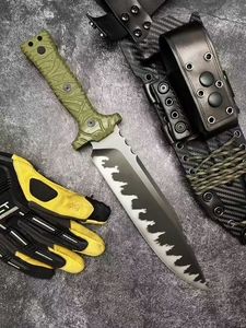 Couteau tactique de survie et de chasse personnalisable ML M8 DIY OEM, manche G10, acier inoxydable, lame droite à dos droit - Product Image 1